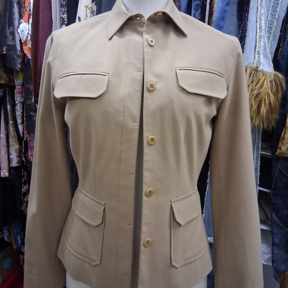 The Limited Tan Utility Jacket with Flap Pockets